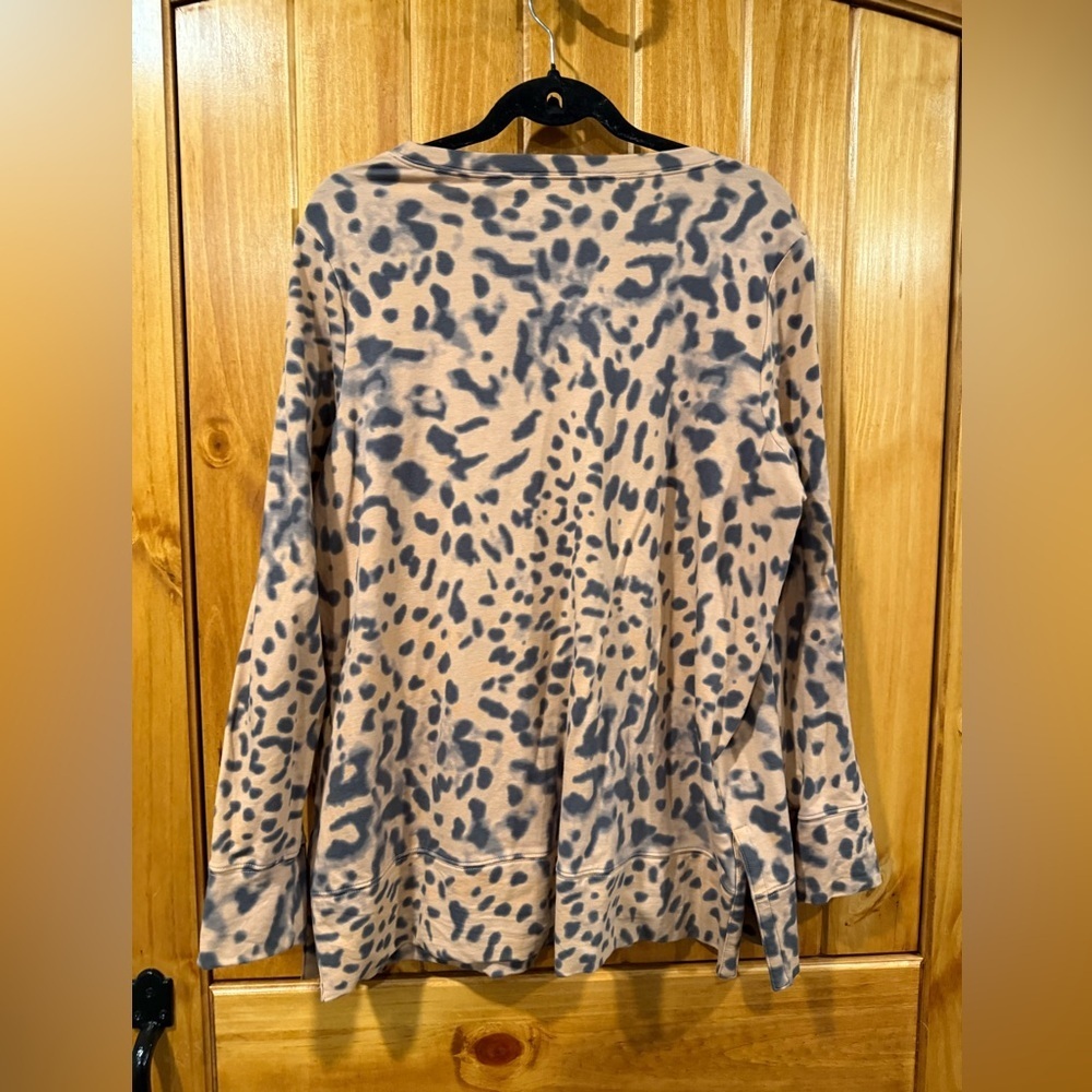 Belle by Kim Gravel Animal Print Top - Orange and Gray - Picture 4 of 7